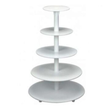 Alzatina in plastica bianco componibile da 5 piani