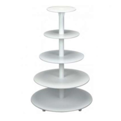 Alzatina in plastica bianco componibile da 5 piani