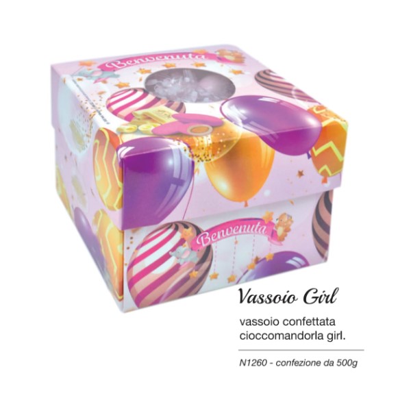 Box Confettata Benvenuta Rosa - Gusti Misti - 500gr - Cake Love
