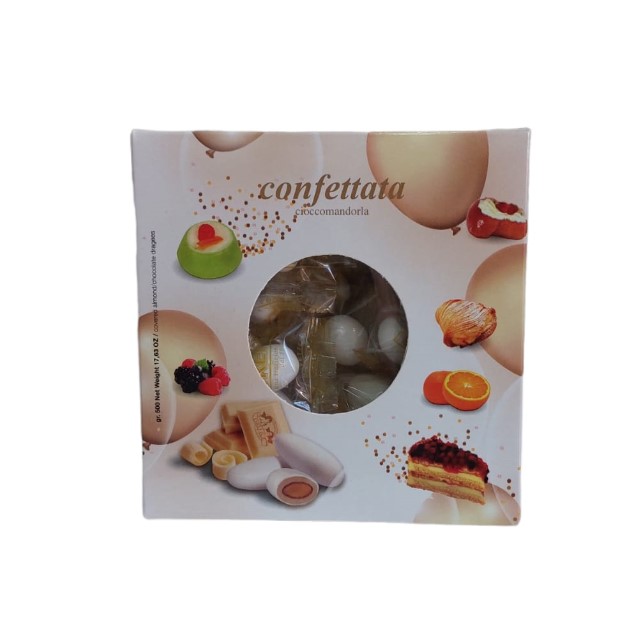 Box Confettata Ciocomandorla Bianco - Gusti Misti - 500gr - Cake Love