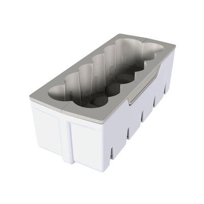 Stampo in silicone per torta Buche Lumiere con bordi smussati dimensioni 219mm x 89mm x h75mm