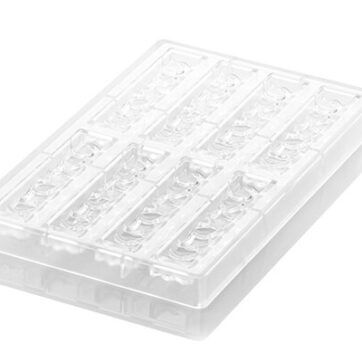 Stampo per tavolette di cioccolato in materiale plastico altamente resistente Dimensioni 120x25 h 16mm