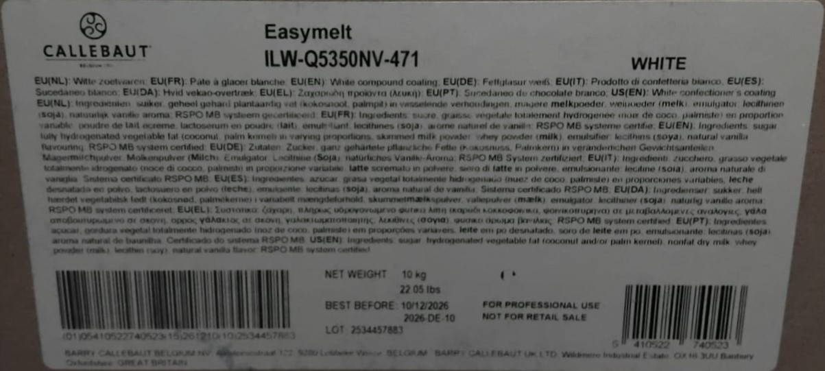NEW Easymelt - Surrogato Copertura Bianco Chocoplus Callebaut - immagine 3