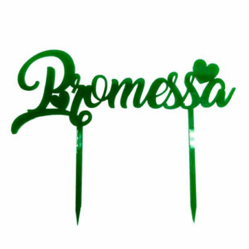 Cake Topper Promessa Verde Specchiato