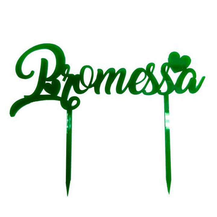 Cake Topper Promessa Verde Specchiato