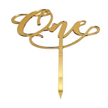 Cake Topper con scritta One colore oro.