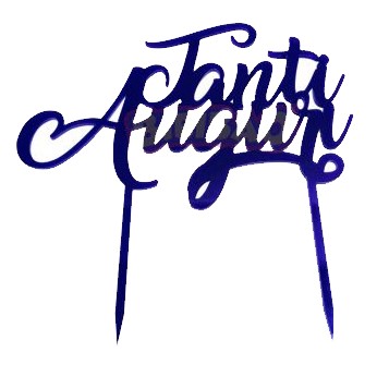 Cake Topper con scritta Tanti Auguri colore Blu.