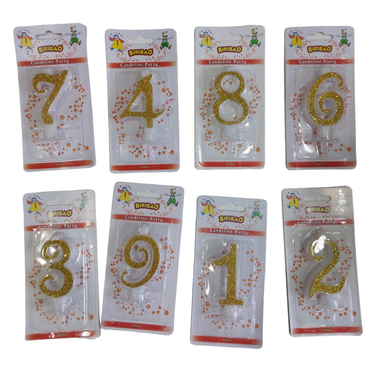 Candele Oro glitterate oro piccole da 7 cm