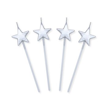 Confezione di candeline a forma di stella da 13 cm 4pz