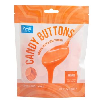 Candy Buttons - Cioccolato Colorato - Arancione 340Gr