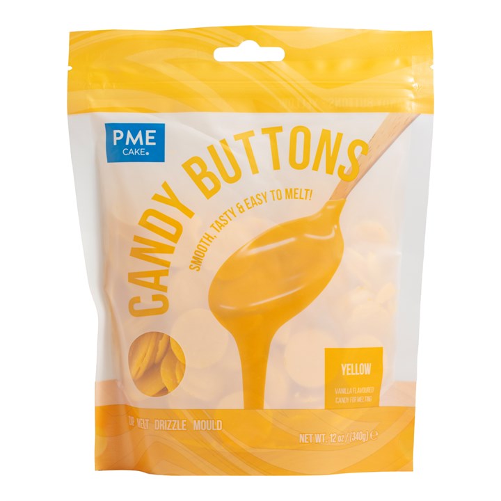 Candy Buttons - Cioccolato Colorato - Giallo 340Gr