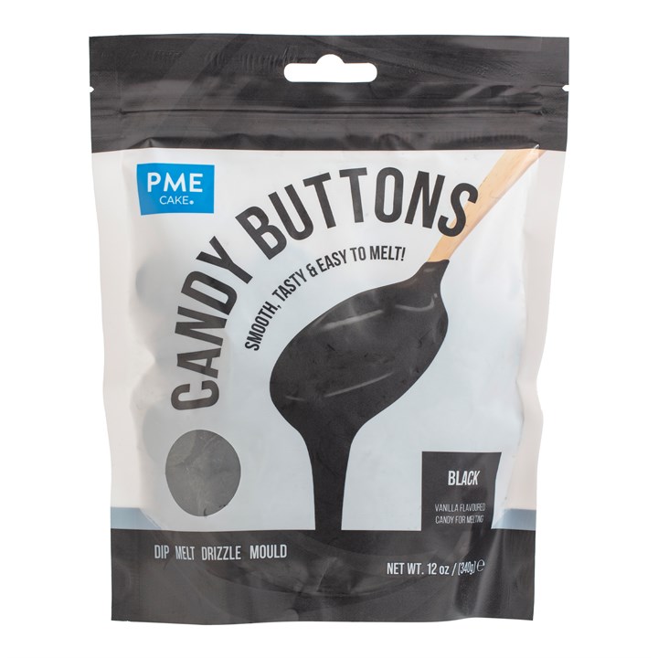 Candy Buttons - Cioccolato Colorato - Nero 340Gr