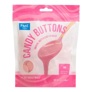 Candy Buttons - Cioccolato Colorato - Rosa 340Gr