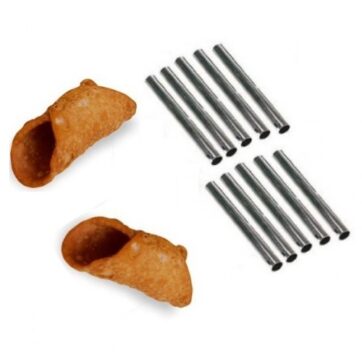 Formina per cannolo mignon a tubo in acciaio dimensione 8 x 1,5 cm