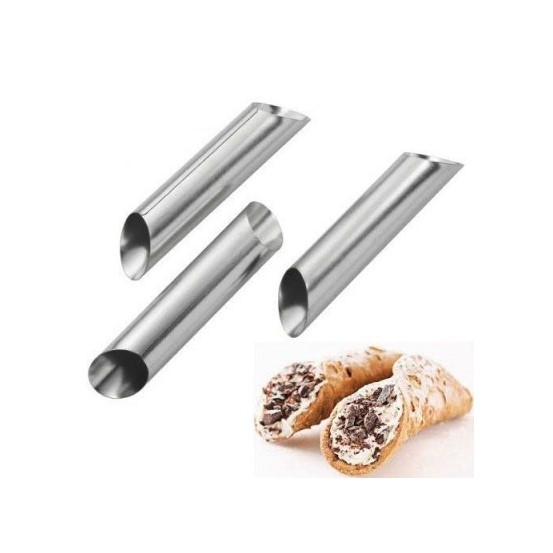 Set Di 12 Stampi Per Cannoli In Acciaio Inox Da 125 Mm X 24 Mm: Stampi Tradizionali Siciliani Per Dolci Fatti In Casa. Cannolo Scoiattolo, Qualità Professionale.