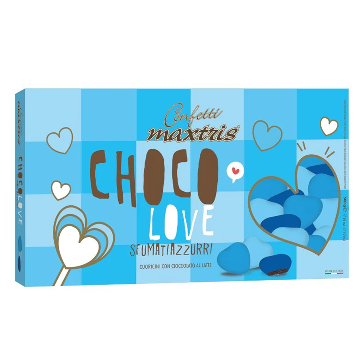 Choco Love Cuoricini Sfumati Azzurri Maxtris - 500g
