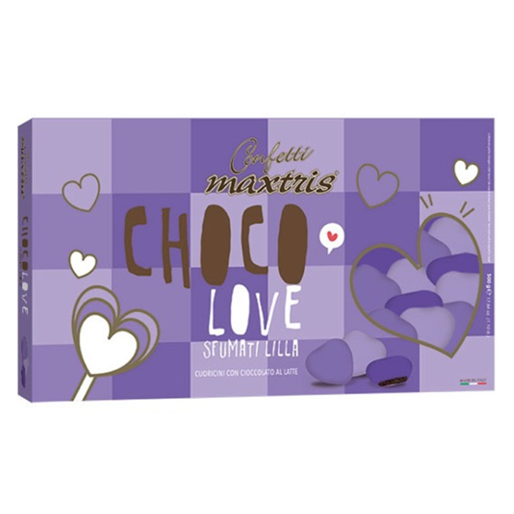 Choco Love Cuoricini Sfumati Lilla Maxtris - 500g