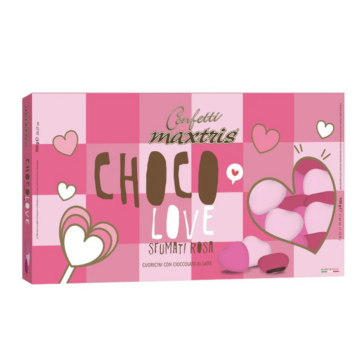 Choco Love Cuoricini Sfumati Rosa Maxtris - 500g