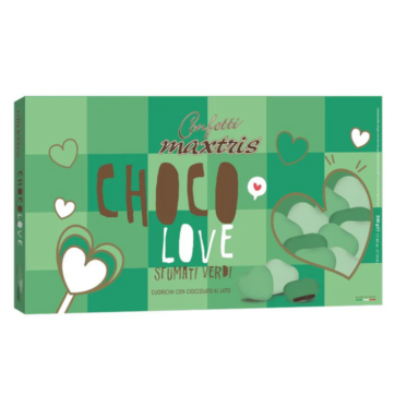 Choco Love Cuoricini Sfumati Verde Maxtris - 500g