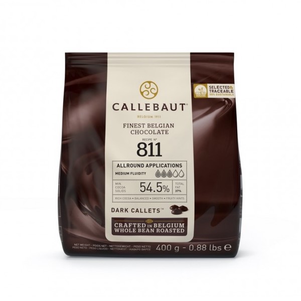 Confezione cioccolato Fondente al 54,5% Callebaut da 400gr