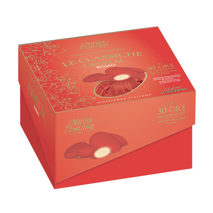 Confetti Alla Mandorla Crystal Almond Rosso 500gr