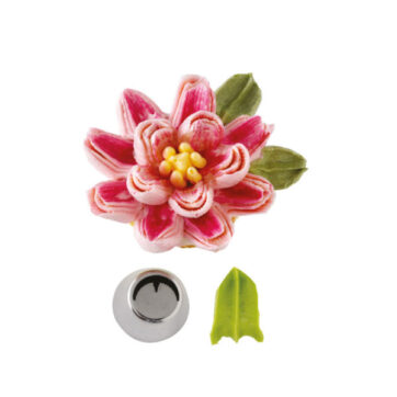 Cornetto in acciaio foglia con nervatura per decorare torte