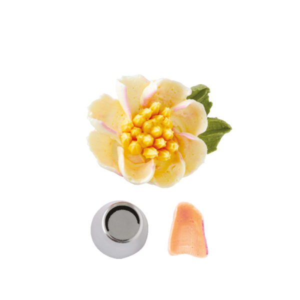 Cornetto in acciaio petalo grande frastagliato per decorare torte