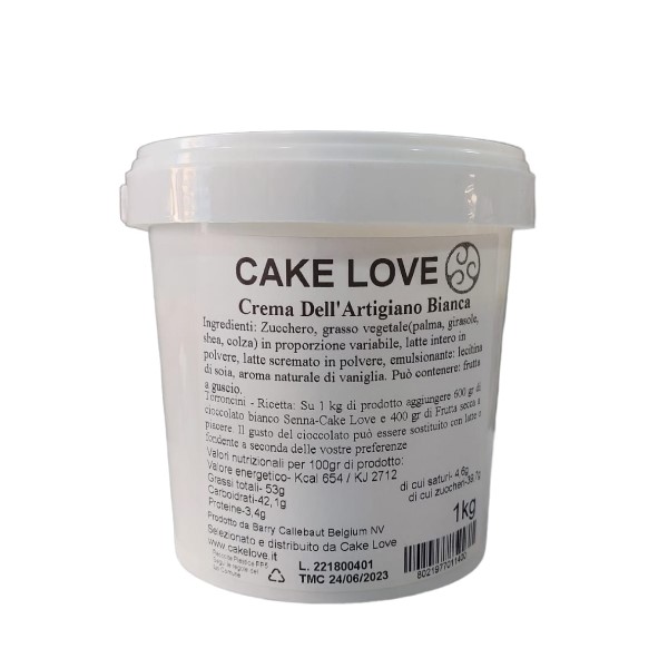 Crema Dell'Artigiano Bianca Callebaut Per Pasticceria 1Kg - Cake Love