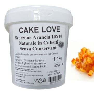 Cubetti Di Scorzone D'Arancia Candita Naturale 10X10 Cake Love - 1,1Kg