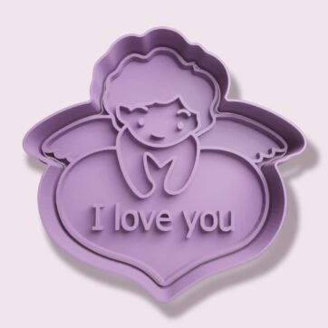 Tagliapasta a forma di cuore con Angelo dimensioni 8x8