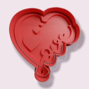 Tagliapasta a forma di cuore con scritta love dimensioni 8x8