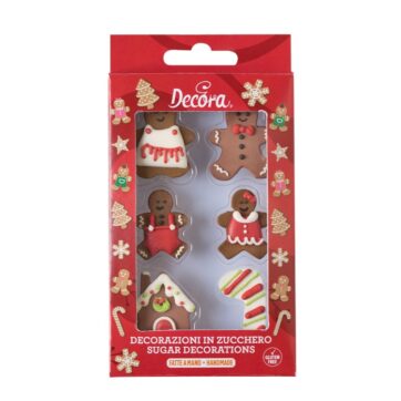 Decorazioni in zucchero natalizie assortite confezioni da 6pz