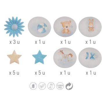 Decorazioni In Ostia Baby Boy - Margherite Stelle