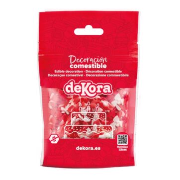 Sprinkle Mix Cuori Bianco E Rosso 100Gr - Dekora