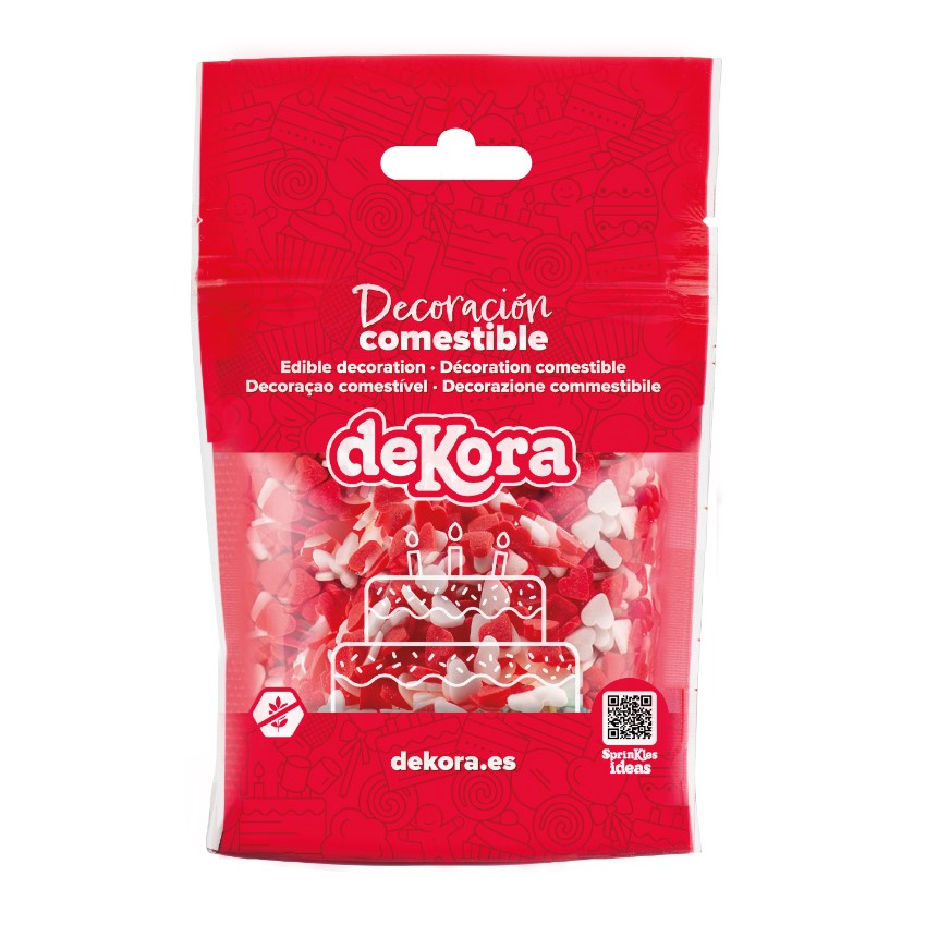 Sprinkle Mix Cuori Bianco E Rosso 100Gr - Dekora
