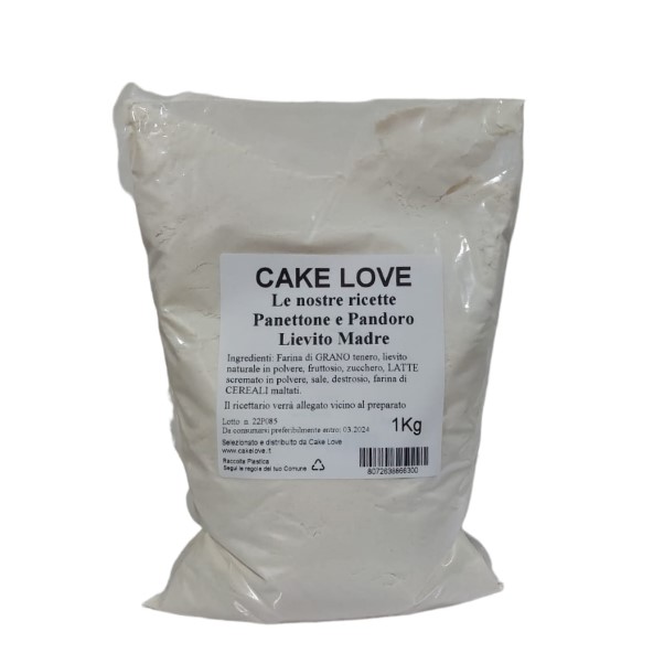 Confezione di farina Panettone con la nostra ricetta , in busta da 1 kg