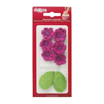 Confezione di fiori e foglie da 12 pz