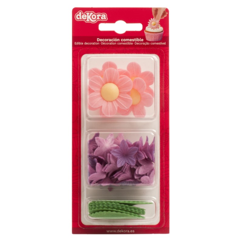 Fiori misti con foglie 38pz 2