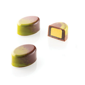 Stampo per tavolette di cioccolato in materiale plastico altamente resistente con inserto in silicone Dimensioni 23x33 h15 mm