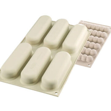 Set 2 stampi silicone Kit Chic Eclair Dimensioni 6 cavità da130X38 H 46 MM