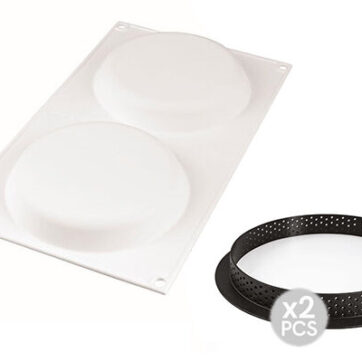 Set da 2 pezzi anello microforato + stampo silicone. Dimensioni Ring Ø 150 h 20 mm  Stampo in Silicone Ø 122 h 20 mm Volume 2 x 228 ml Tot. 456 ml