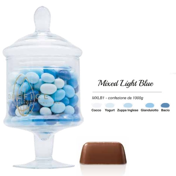 Confezione di Confetti mixed con 5 diverse sfumature di colore. Mandorla ricoperta di cioccolato a gusto. 1 kg