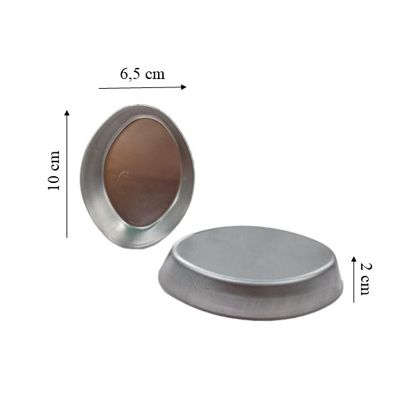 Stampo Pasticciotto Ovale Grande In Alluminio Professionale 10X6,5 H2 CM -  Cake Love