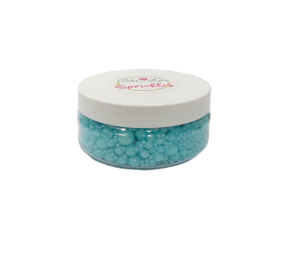 Perline Di Zucchero Celeste Brillante Mix -120gr-Senza E171