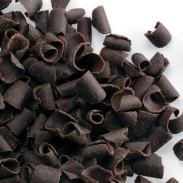 Riccioli di cioccolato fondente in confezioni apri e chiudi