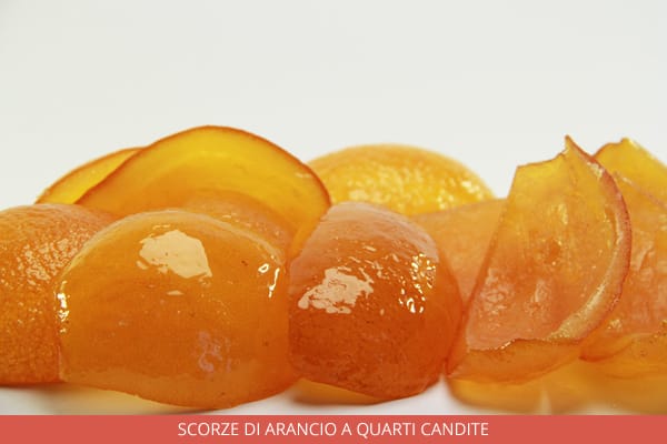 Scorza di arancia a Quarti candita in confezioni da 200gr e da 1 kg