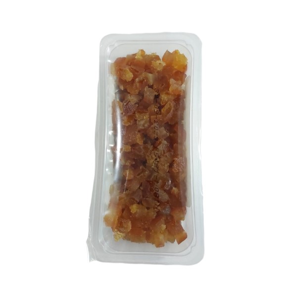 Confezione di cubetti di Scorzone d'arancia in confezione sottovuoto da 200gr