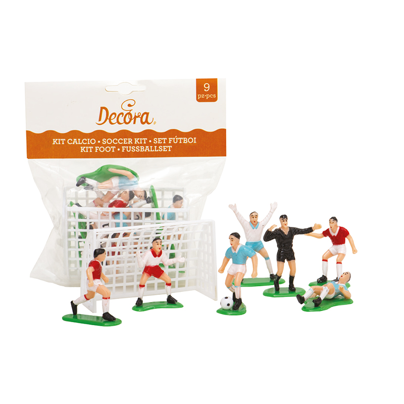 Set Calcio - Giocatori Per Decorazione Torte 9pz