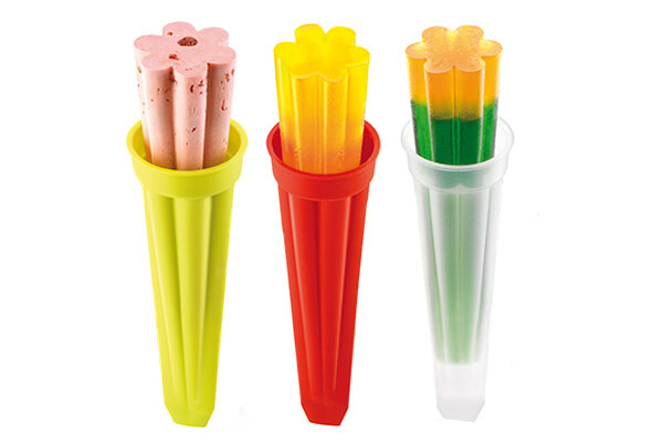 Stampi Per Gelato In Silicone – 4 Pezzi, Fai Da Te, Senza BPA, Con Bastoncini E Vaschetta Antigoccia (rosa)