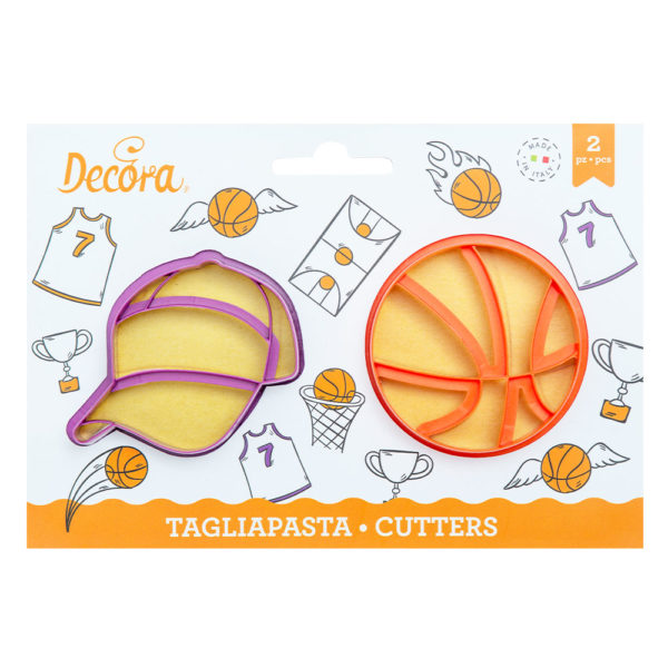 Set di 2 tagliapasta cappellino e pallone da basket